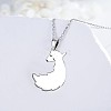 304 Stainless Steel Fox Pendant Friendship Necklaces FS-WGBF3DC-02-2