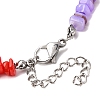 Dyed Natural Freshwater Shell Nuggets Beaded Chakra Anklets AJEW-AN00745-5