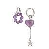 Valentine's Day Heart 304 Stainless Steel Hoop Earrings EJEW-TA00799-03-2