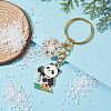 Snowflake & Panda Alloy Enamel Pendant Keychains KEYC-JKC00630-05-3