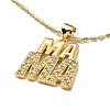 Golden Plated Brass Micro Pave Cubic Zirconia Pendant Necklaces NJEW-L178-02G-03-1
