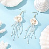 3 Pairs 304 Stainless Steel Gemstone & Glass Seed Beaded Jellyfish Dangle Earrings EJEW-MZ00529-2