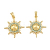 Brass Micro Pave Sky Blue Cubic Zirconia Pendants CU-CBAA571-09G-1