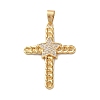Brass Micro Pave Clear Cubic Zirconia Pendants KK-A212-06C-G-1