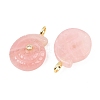 Natural Rose Quartz Pendants X-G-H353-02G-02-2