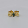 204 Stainless Steel with Synthetic Turquoise Cuff Rings FS-WG1A4E8-05-1