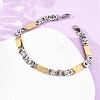 304 Stainless Steel Rectangle Link
Chain & Byzantine Chains Bracelets for Women Men BJEW-F527-08B-GP-3