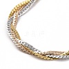 304 Stainless Steel Braided Cuban Link Chain Necklace for Women NJEW-P271-04B-2