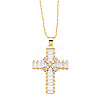 Brass Micro Pave Cubic Zirconia Pendant Necklaces PW-WG30431-02-1