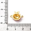 Brass Red Enamel Connector Charms KK-I276-13G-02-3