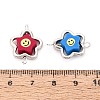 Polymer Clay Smiling Face Star Beads with CCB Plastic Frame Connector Charms CLAY-T022-27M-3