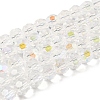 Electroplate Transparent Glass Beads Strands X-EGLA-A035-T10mm-L19-1