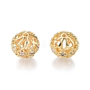 Brass Pave Clear Cubic Zirconia Beads KK-N231-332-2