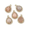 Natural Mixed Stone Faceted Teardrop Pendants G-U028-02G-2