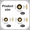  24Pcs 3 Style 1-Hole Zinc Alloy Enamel Shank Buttons BUTT-NB0001-65B-2