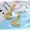 Rack Plating Brass Dangle Stud Earrings for Women EJEW-C125-23D-G-3