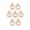 Rack Plating Brass Micro Pave Clear Cubic Zirconia Pendants KK-T060-16-RS-1