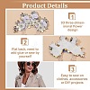 2Pcs Flower Polyester with Alloy wirh Glass with Plastic Ornament Accessories DIY-FG0006-69B-4