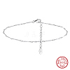 925 Sterling Silver Anklet AJEW-Z029-17P-1