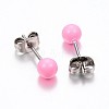 304 Stainless Steel Spray Painted Stud Earrings EJEW-H353-07-F-2