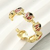 Brass Enamel Cuff Rings for Women RJEW-F196-02B-G-1