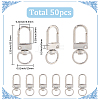 50Pcs Alloy Swivel Clasps FIND-SC0014-80-2