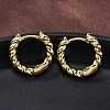 Brass Twisted Rope Chunky Hinged Huggie Hoop Earrings for Women LS-EJEW-P196-25G-4