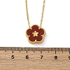 304 Stainless Steel Dark Red Enamel 5-Petal Flower Pendant Necklaces for Women NJEW-U032-17G-04-5