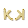 Rack Plating Brass Letter Connector Charms KK-C007-38G-K-2