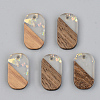 Transparent Resin & Walnut Wood Pendants RESI-S389-023A-E01-1