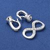 Rack Plating Brass Micro Pave Cubic Zirconia Fold Over Clasps KK-K377-12S-3