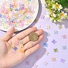 50G Metal Enlaced Acrylic Bead Caps OACR-YW0003-99A-4
