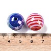 UV Plating Iridescent Acrylic Beads OACR-B021-04-3