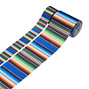 2Rolls 2 Styles Stripe Pattern Printed Polyester Grosgrain Ribbon OCOR-TA0001-37G-1