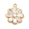 Brass Cubic Zirconia Pendants KK-M233-07G-A-1