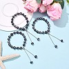 Adjustable Natural Pearl with Brass Chain Slider Bracelets for Women Girl BJEW-T022-16B-1