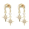 Brass Rhinestone Stud Dangle Earrings EJEW-B0160-01G-1