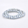 Pearl Luster Plated Imitation Opalite Glass Faceted Drum Beads Strands GLAA-A032-6mm-PL14-2