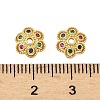 Brass Micro Pave Colorful Cubic Zirconia Bead Caps KK-V015-30G-2