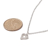 Brass Pendant Necklace with Clear Cubic Zirconia NJEW-JN04250-01-5