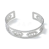 Non-Tarnish 304 Stainless Steel Hollow Eye Open Cuff Bangles for Women BJEW-U002-06P-2