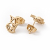 304 Stainless Steel Origami Fox Stud Earrings for Women EJEW-F286-03C-G-2