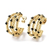 Real 18K Gold Plated 304 Stainless Steel Stud Earrings with Rhinestone EJEW-L267-004G-02-1