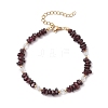 Natural Garnet Chip Beaded Bracelets for Women BJEW-JB11742-05-2