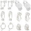 36Pcs 6 Styles Brass Clip-on Earring Converters Findings KK-SC0004-73-1