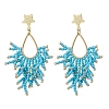 3 Pairs Handmade Glass Seed Beads Dangle Stud Earrings EJEW-MZ00564-3