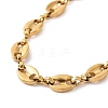 Vacuum Plating 304 Stainless Steel Coffee Bean Chain Bracelet for Men Women BJEW-E031-16G-02-2