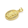 Virgin Mary Theme Rack Plating Brass Micro Pave Cubic Zirconia Pendants KK-G513-36G-2