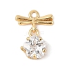 Brass Micro Pave Cubic Zirconia Pendants KK-R219-17G-1