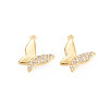 Rack Plating Brass Micro Pave Clear Cubic Zirconia Charms KK-N233-191A-2